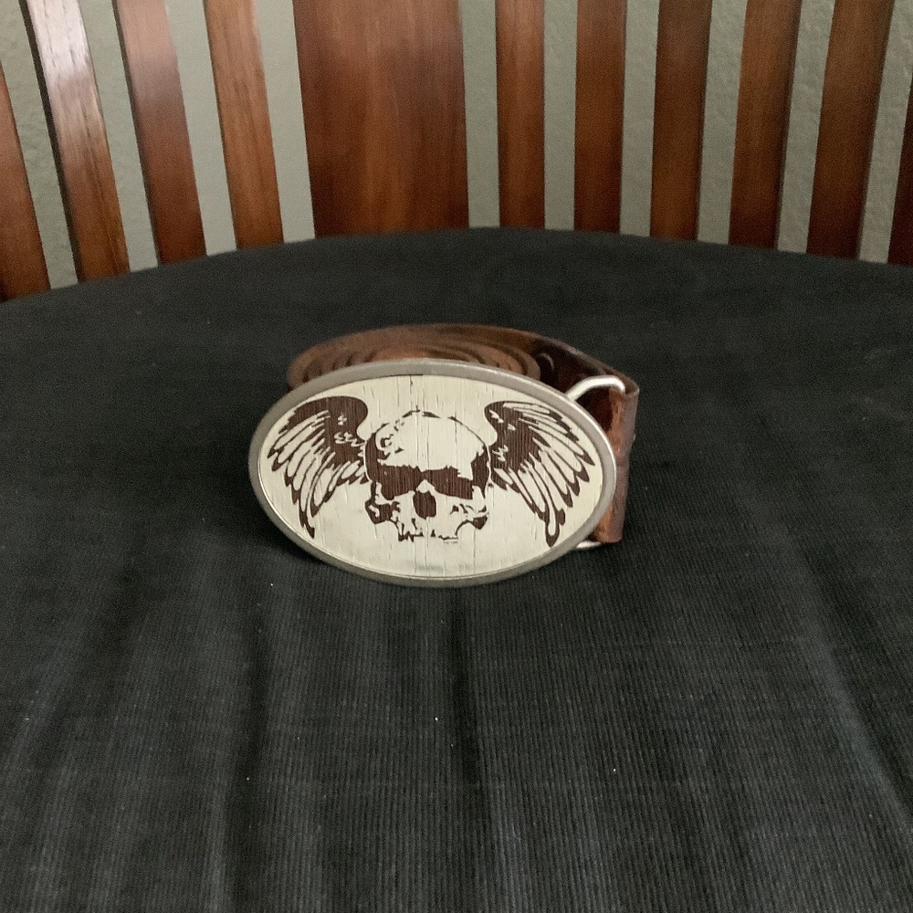 Buckle Down Skull Buckle & Belt